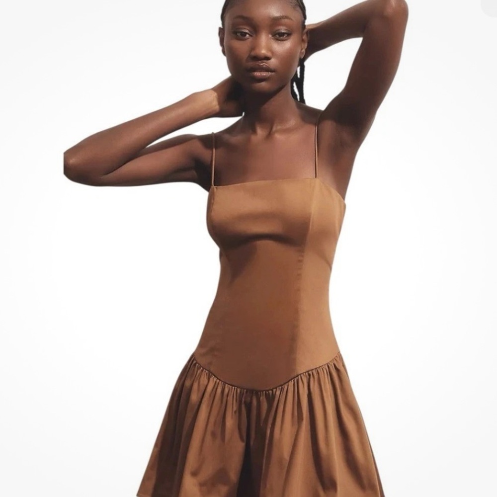 Maeve Tan Drop Waist Dress